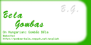 bela gombas business card